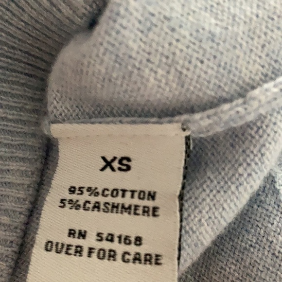 Elliott Lauren Cotton Cashmere Drawstring Hoodie with Front Pocket Sz XS Blue - Picture 9 of 9